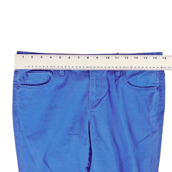 LOFT Modern Straight Crop Cuffed Chino Pants Periwinkle Blue Mid Rise Size 4 - Picture 5 of 8